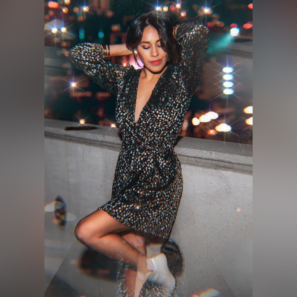 ModCloth Before The Glitter Fades Wrap Dress